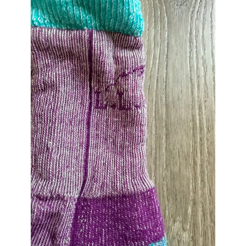 L.L.Bean NoZone Hiking Crew Socks - Insect Repellent Purple Teal
